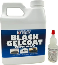 Fiberglass Supply Depot Black Gelcoat with Wax Pint 15cc Hardener (MEKP) 