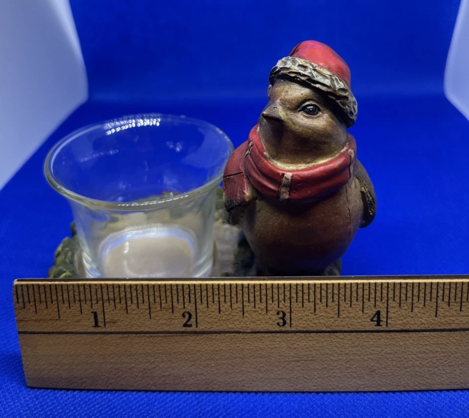 Candelabro votivo Robin Tealight de colección Tii Collections 4" resina W2419 Foto 2 de 4