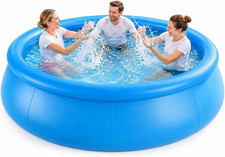Piscina inflable de 8 pies x 24 pulgadas, piscina inflable familiar sobre el suelo