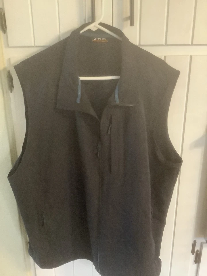 Orvis  Full Zip Vest Mens XXL Black Zipper Pockets Outdoors 2X - Image 2 of 4