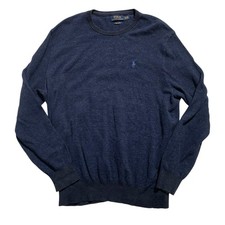 Mens Polo Ralph Lauren Textured Pima Cotton Crewneck Sweater XL Navy Blue