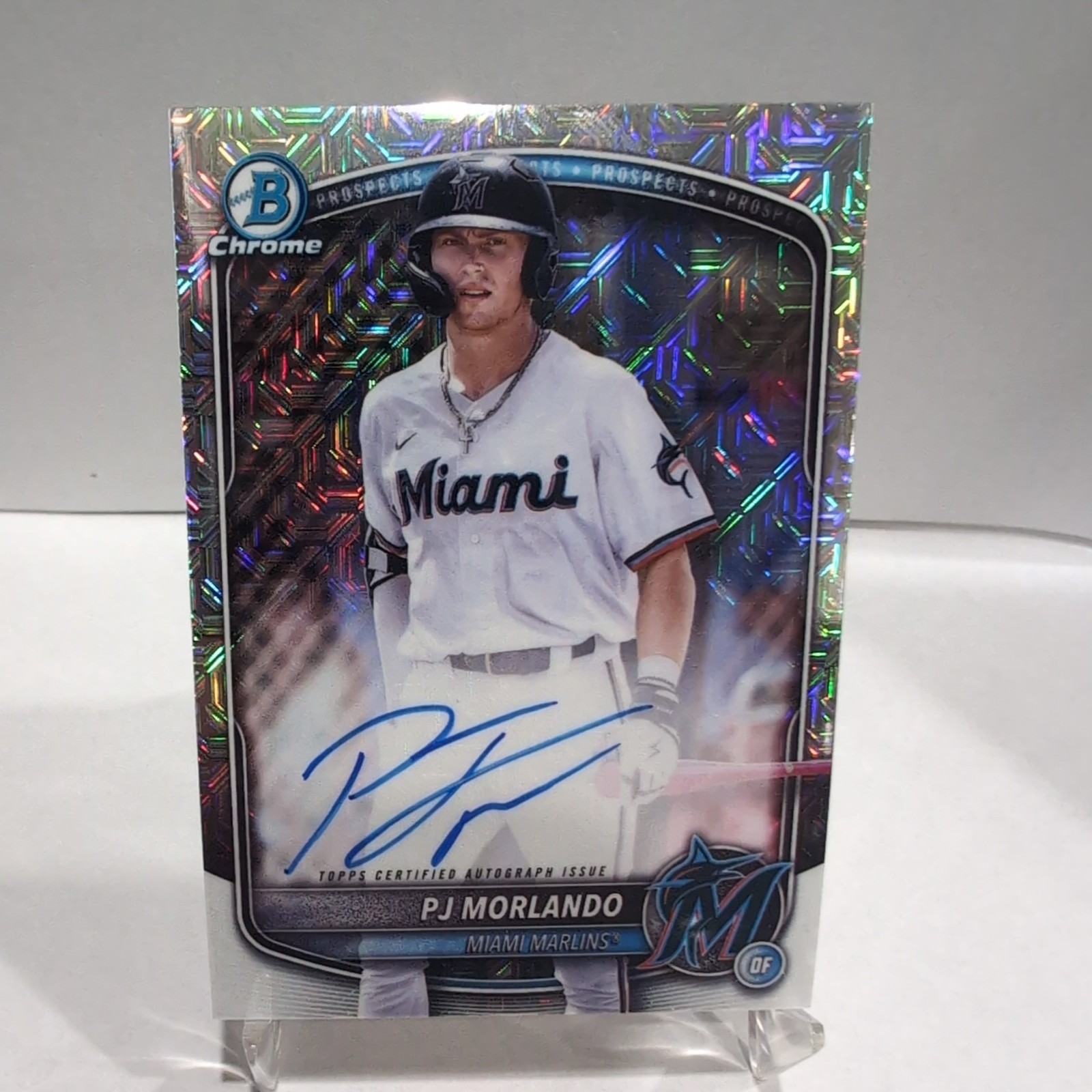 2025 Bowman Mega - PJ Morlando Auto Mojo Refractor #BMA-PM Marlins