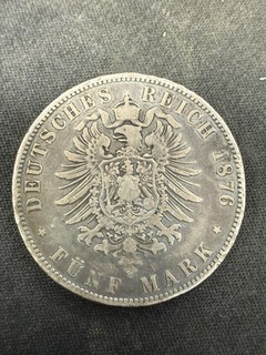 1876 H 5 Mark Hessen Darmstadt Deutsche Staaten geringe Prägung Silber 0 900 Lot 3816