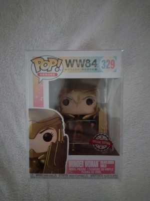 Funko POP! DC - Heroes: WW84   WONDER WOMAN Golden Armor Shield #329 