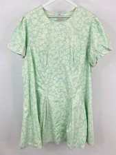 MAEVE Floral Sundress NWT SZ 3X Mint Green Women Dress Cotton Cottagecore Lined
