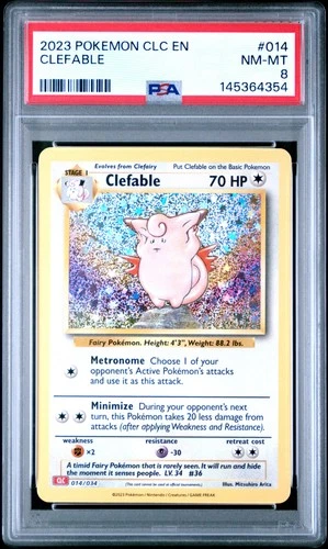 2023 POKEMON CHARIZARD & HO-OH EX DECK #014 CLEFABLE PSA 8