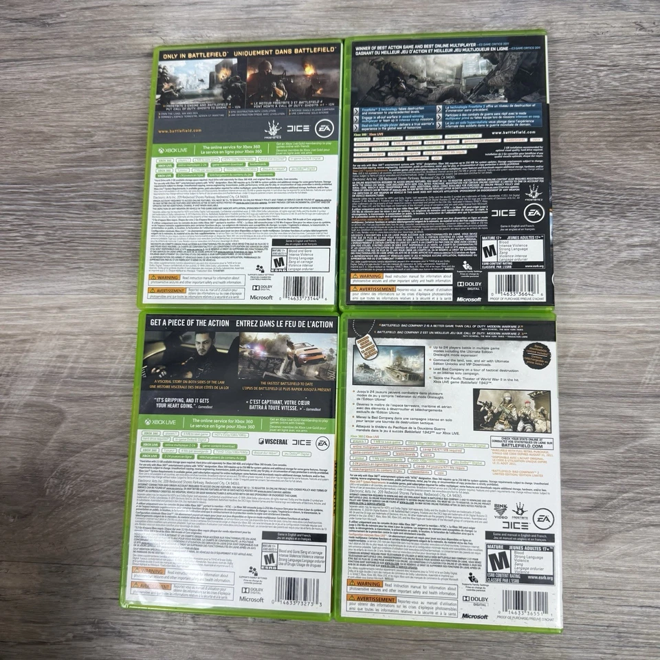 Battlefield Lot 3 4 Hardline Bad Company 2 Lot Xbox 360 CIB Tested - Image 2 of 4