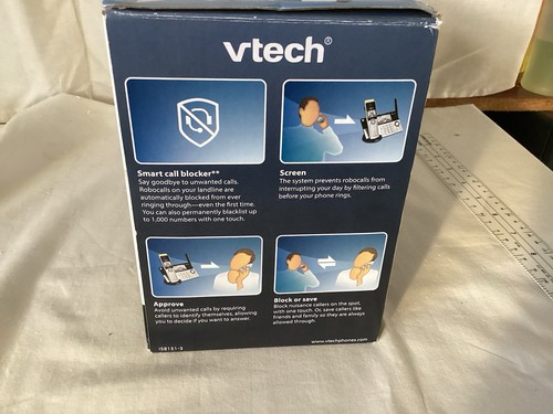 V Tech IS8151 -3 telefono cordless super lungo 3 cuffie gamma argento/nero - Foto 6 di 9
