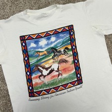 Vintage Running Strong For American Indian Youth Tshirt NO SIZE Single Stitch