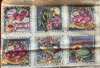 Vintage Secrets of the Garden Panel Fabric Blocks Joan Kessler USA 6 Squares
