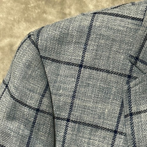 UNTUCKit Blazer Small Gray Plaid Notch Single Breasted 36S Linen Wool Blend Mens - Picture 2 of 15