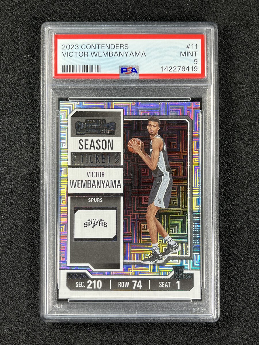 2023-24 Panini Contenders Victor Wembanyama #11 Season Ticket Mojo RC PSA 9 MINT view 1
