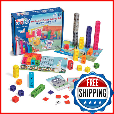 hand2mind MathLink Cubes Numberblocks 1-10 Activity Set, Preschool Math Games