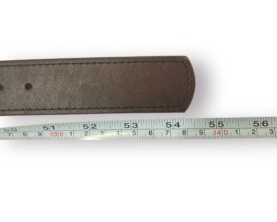 Cinturón Naranja Ejército Azul Marino Para Hombre Marrón Cuero Grano Genuino - Talla 46 - 1 3/8" Ancho Foto 3 de 4