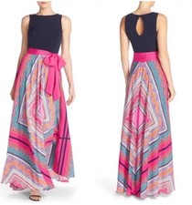 NEW ELIZA J Women's Maxi Dress 8 Sleeveless Handkerchief Wedding Formal Nwt