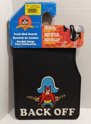 Vintage 1976 Looney Tunes Yosemite Sam BACK OFF Truck Mud Guards Flaps 10'' x 14''
