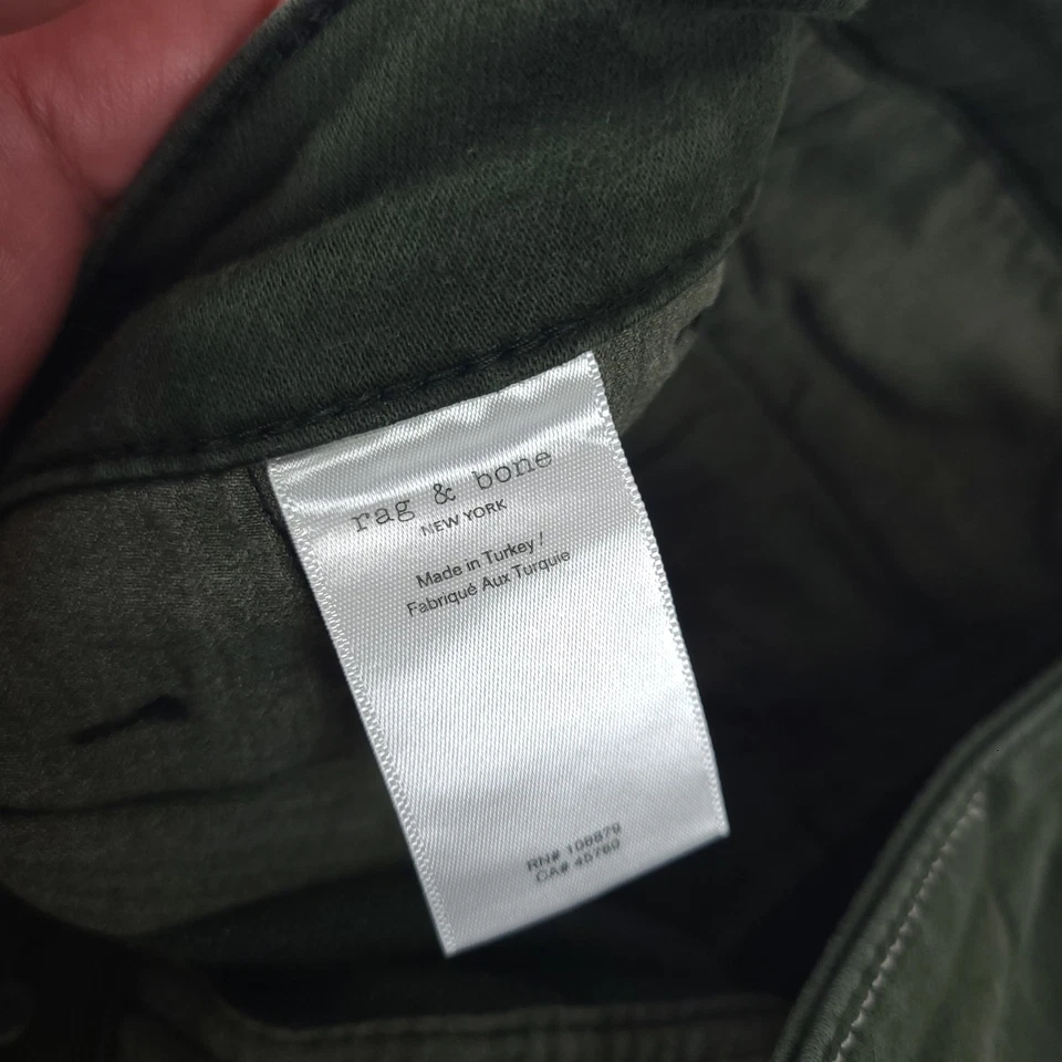 Rag & Bone Pants Mens 32x30 Green Action Loopback Chino Fit 2 Slim Mid Rise - Image 4 of 4