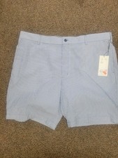 New Walter Hagen Mens 42 Clubhouse Seersucker Blue White Golf Shorts 9" Inseam