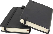 (2-Pack Pocket Notebook 3.5" X 5.5", Small Hardcover Journal with Pen Holder, In