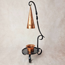 Bougeoir Ancien Fer Forgé et Cuivre avec Éteignoir – Déco Campagne Chic