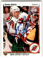 Tommy Albelin 1990-91 Upper Deck Auto #88 IN PERSON New Jersey Devils