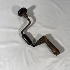 Vtg MILLERS FALLS Pat year 1890 Large Hand Crank Brace Drill Woodworking