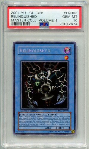 2004 YU-GI-OH MASTER COLLECTION V 1 RELINQUISHED MC1-EN003 SECRET HOLO PSA 10 E4
