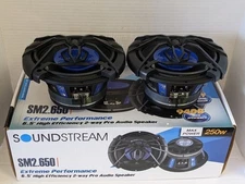 Soundstream SM2.650 250 Watt 6.5" PRO Mid Bass Speakers Horn Tweeter Pair