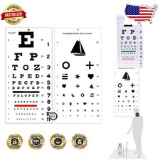 High-Quality 22x11 Eye Chart Set: Snellen Kindergarten 20ft Vision