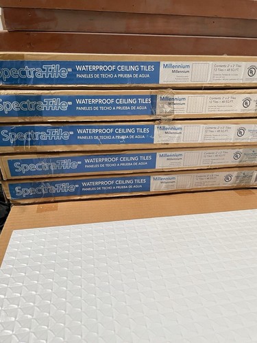 1 cs of 12 Ceiling Tiles 2’x2’ 48 sqft Waterproof Diamond Pyramid Texture - Picture 10 of 10