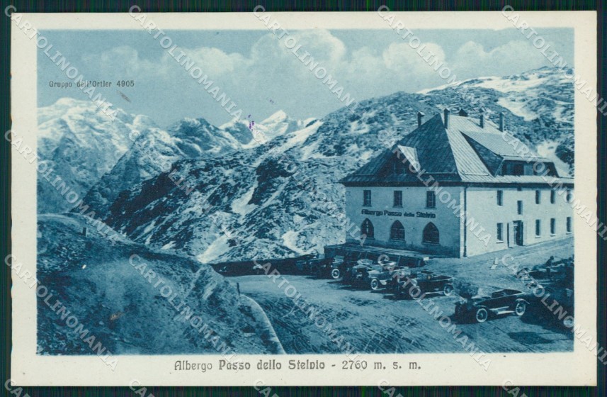 Sondrio Passo dello Stelvio Gruppo Ortler Auto cartolina MT2284