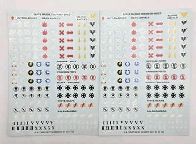Warhammer 40K Space Marine Decals Space Marines Decal Transfer Sheets (2)