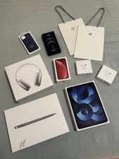 Lot Of Apple Products Empty Boxes iPhone iPad MacBook AirPods Max Bags