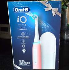 Oral-B iO Series 3 Pink/White Oscillating Electric Toothbrush 3 Modes Case
