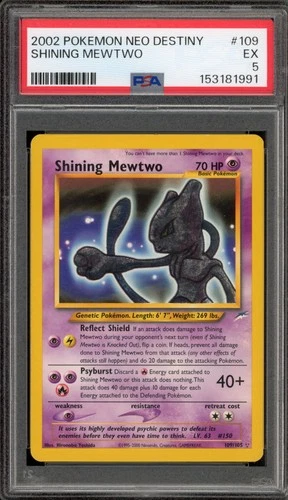 Pokemon Shining Mewtwo Neo Destiny Unlimited Holo Secret Rare #109 PSA 5