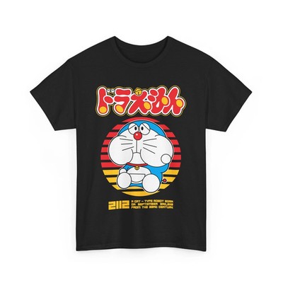 Anime Doraemon, Nobi Shizuka Gian Dorami Suneo Tee Black T Shirt
