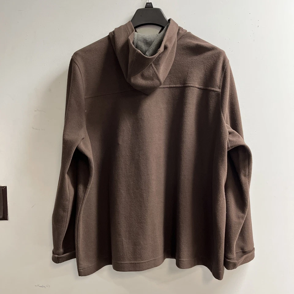 Lauren Ralph Lauren Jacket Womens 3X Brown Fleece Leather Toogle Buttons Hooded - Image 3 of 4