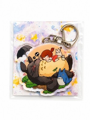 Totoro Acrylic Keychain Cute Anime Bag Charm Double Sided Keyring Small Gift