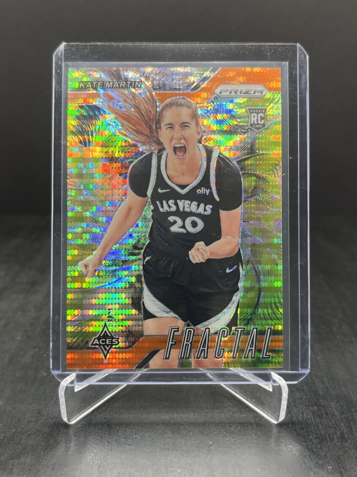 2024 Panini Prizm WNBA Kate Martin RC Rookie Fractal Orange Pulsar 12/75 #6