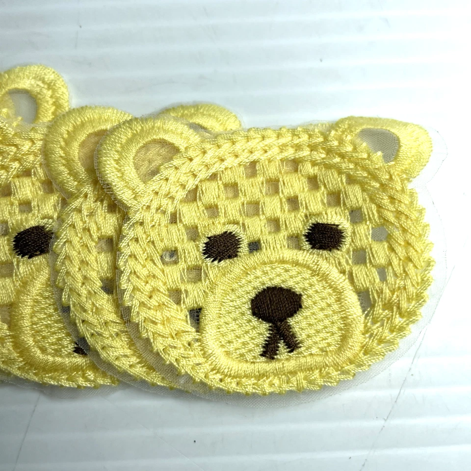 36 Pcs Crochet Bear Head Applique Patches 6 Colors Little Bear Head Crochet Knit - Image 4 of 4