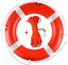 Life Ring 23"/28" Boat Safety Throw Rings with Water Floating Lifesaving Rope Li