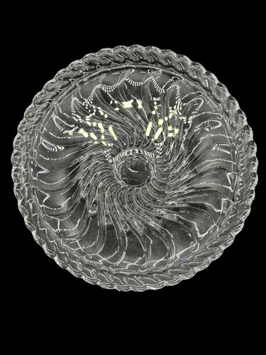 Vtg. Fostoria COLONY Clear CRYSTAL 7 1/4" MINIATURE CAKE STAND w/Swirl - Picture 5 of 8