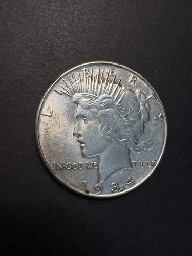 1934 Peace Dollar $1 - 90% Silver  AU About Uncirculated Details Cleaned