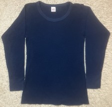 Vintage Lee Waffle Thermal Shirt Women’s Large Navy Blue USA Made