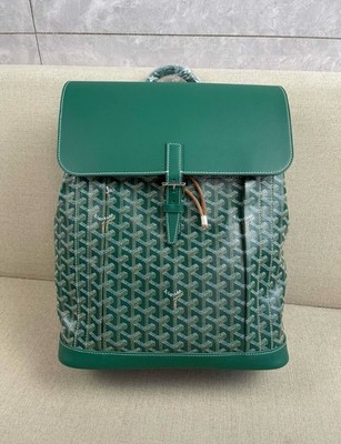 Goyard Bag Goyardine Backpack Green W/ Top Handle