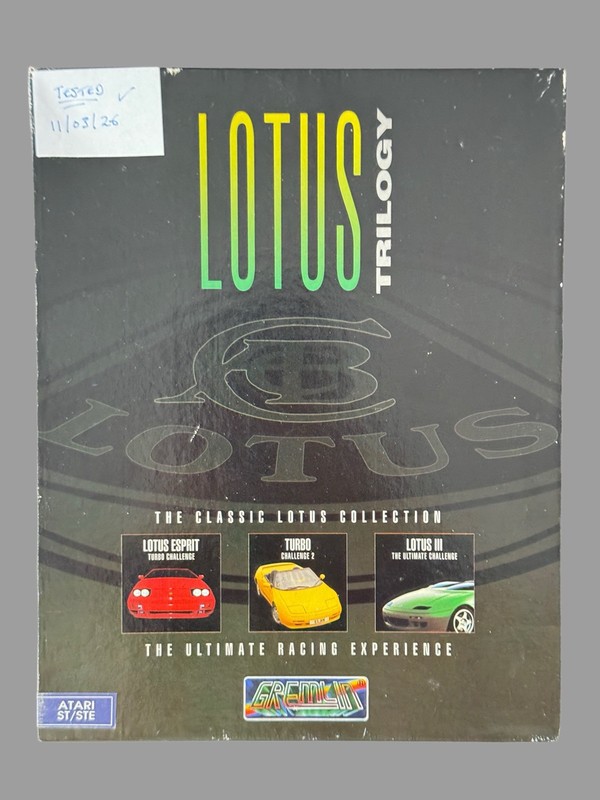 Lotus Trilogy ATARI ST/STE by Gremlin - Boxed & Tested (Lotus lll Disk Missing)