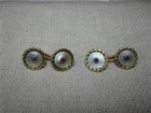 Art Deco Cuff Links 18K Gold Ruby Mother of Pearl French c1910 Edwardian Great! — photo 6
