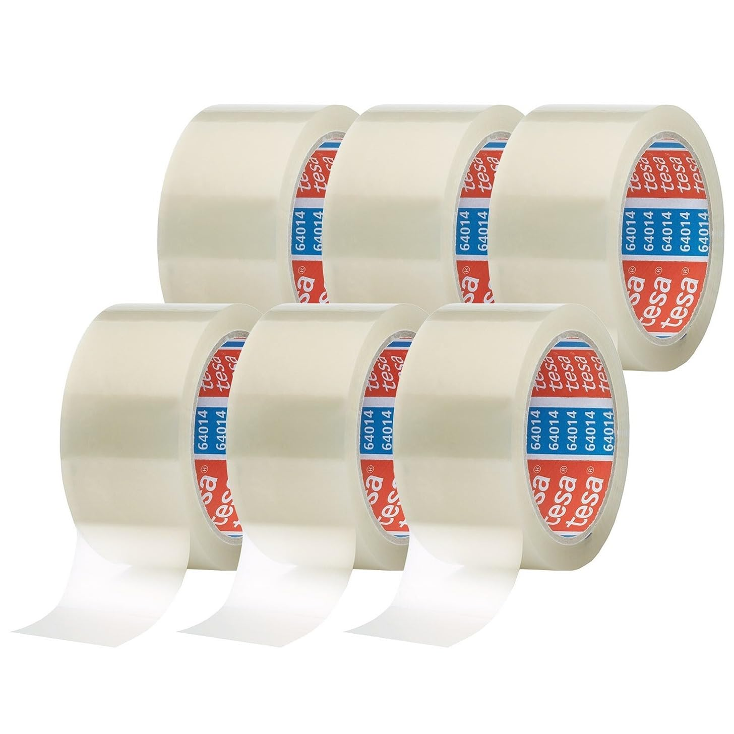 pack 64014 Low-Noise Parcel Tape, Pack of 6, for Packing Parcels and Shipping Bo