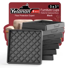 Furniture Coasters -8 Pcs 3” Non Slip Furniture Pads Hardwoods Floors - Furni...