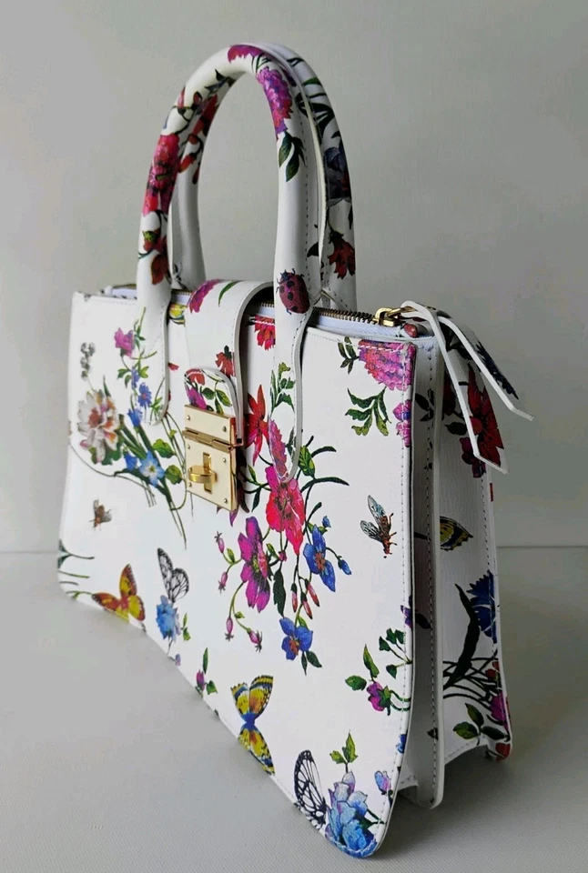 BOLSO BANDOLERA BOLSO MONEDERO J. PETERMAN BY CLAUDIA CUERO ITALIANO ESTAMPADO FLORAL EXCELENTE Foto 2 de 4